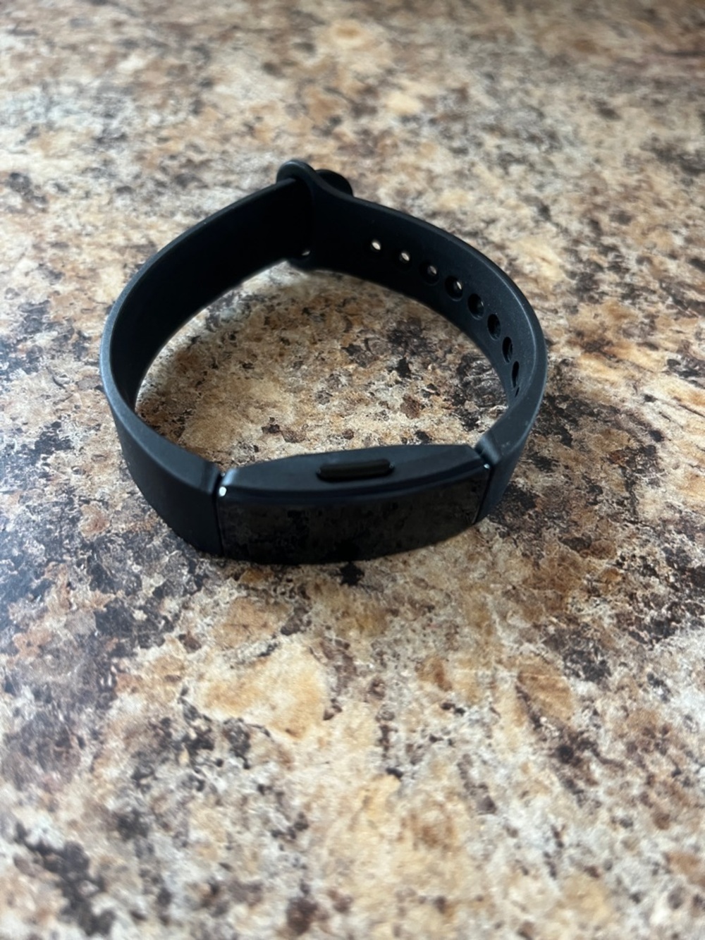 Black Fitness Tracker Smartwatch with Adjustable Silicone Band